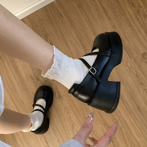 小个子厚底增高jk小皮鞋女
