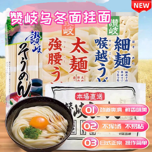 日本进口乌冬面挂面光素面条