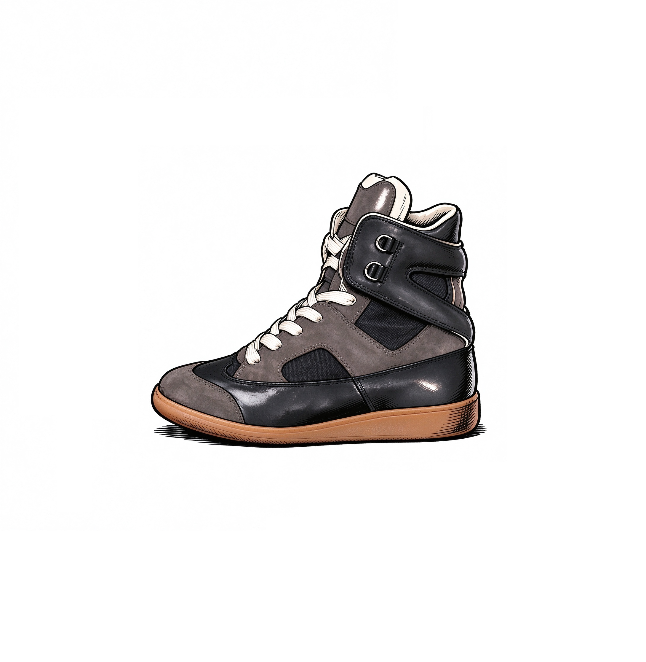 thumbnail for Richbro high top gats（Brown-black）