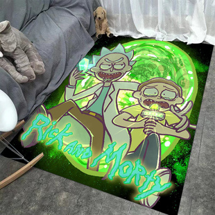 饰卡通动漫地毯地垫卧室客厅 Morty卧室床边装 瑞克和莫蒂Rick And