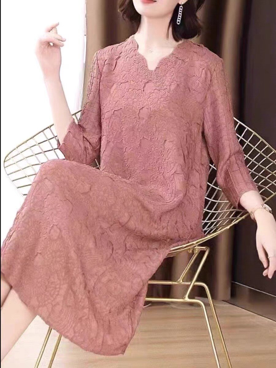 中年薄款重工褶皱宽松气质妈妈群