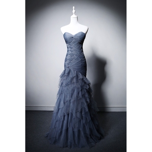 MISSQIAN修身 显瘦主持活动高端抹胸成人礼音乐会演出生日宴会长裙