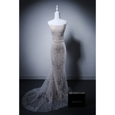 法式简约蕾丝新娘结婚迎宾敬酒