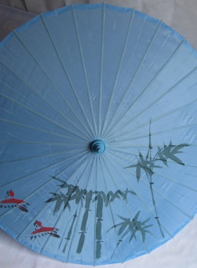 古商堂天蓝色大葫芦伞绸布伞绢纱丝绸布伞甲路伞工艺伞舞蹈道具伞