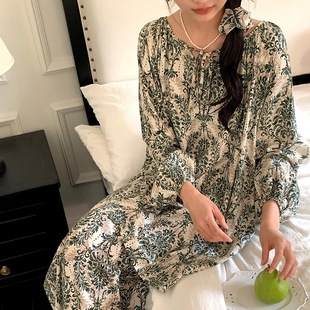 睡衣女春秋款 夏 绵绸薄款 家居服可外穿加肥加大200斤可穿棉绸套装