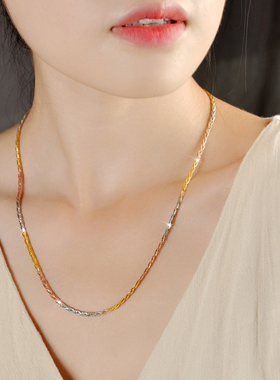 意大利纯银加粗编织超闪毛衣链