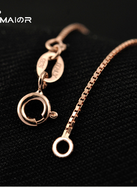 s925纯银项链短款18k镀18K盒仔