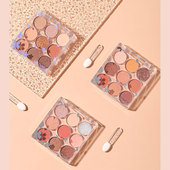 9色眼影九宫格高光闪粉亮片细闪大地色珠光哑光九色眼影盘跨境