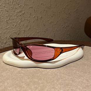 白敬亭同款复古高级感骑行遮阳红色墨镜Y2K辣妹太阳镜男女凹造型