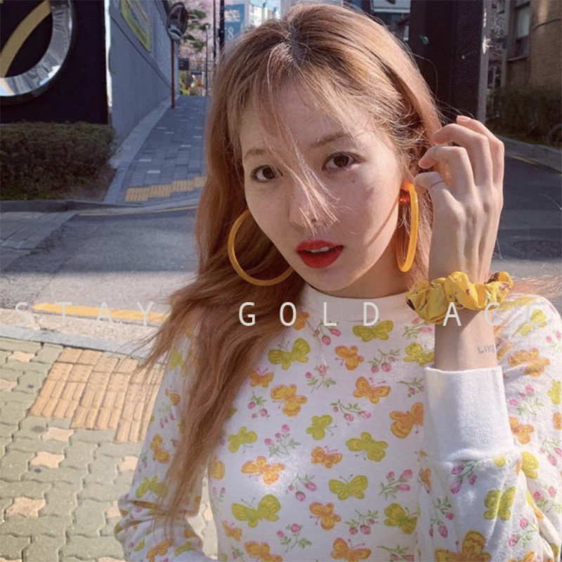吃金acc韩国泫雅风彩色荧光色亚克力超大夸张耳圈街头蹦迪耳环女