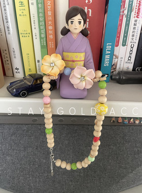 度假风鸡蛋花木珠项链
