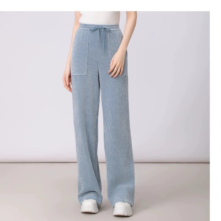 阿玛施显瘦时尚雪尼尔休闲裤长裤