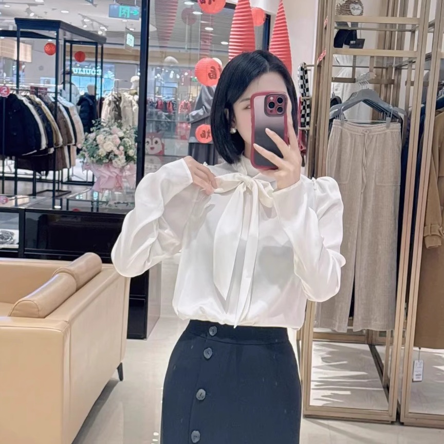 阿玛施2026春季新款桑蚕丝衬衫女