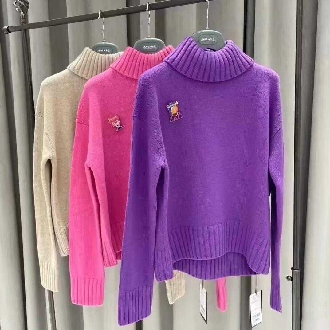 阿玛施女装加厚高领毛衣套头保暖