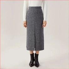 专柜正品2025秋冬新款高腰显瘦开叉包臀裙羊毛半身裙女装1200232
