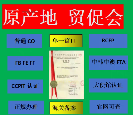 一般原产地CO/FE/RCEP/FB中韩FTA证CO瑞士CCPIT贸促会认证-封面