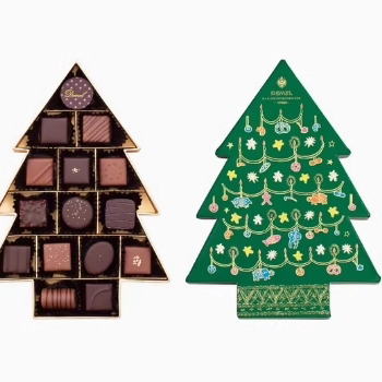 现货2024 圣诞节日本 DEMEL 松露巧克力 15枚入 绿色圣诞树款礼盒