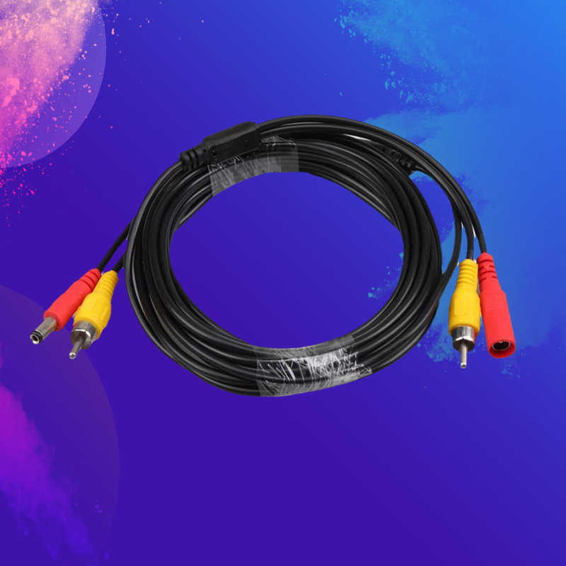 监控音频电源二合一体线拾音器连接线RCA+DC拾音器延长线综合线