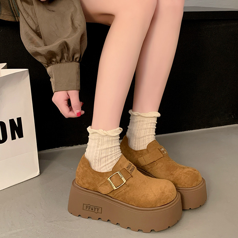 厚底增高小个子勃肯鞋女2025秋季新款爆款大头丑萌乐福鞋博肯单鞋,女鞋,深口单鞋,淘宝优惠券,粉丝福利购,淘宝优惠卷