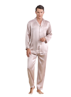长裤男士纯色睡衣丝绸家居服