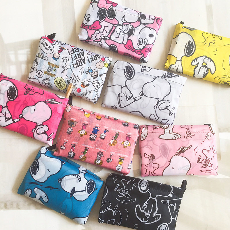 卡通kt小新超市购物手提背心袋 新图现货210d购物袋折叠环保袋