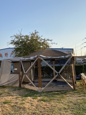 六角模块化户外折叠野外露营装备遮阳防雨防蚊自动一体车尾帐篷