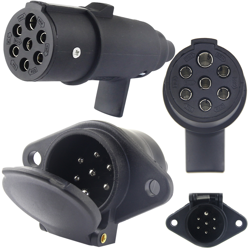 重卡牵引汽车挂车斯太尔康明斯一汽双桥七孔针拖车电源插头插座线