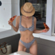 泳衣女2026新款 黑白条纹比基尼性感小胸甜美bikini海边泡温泉泳装