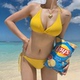 泳衣女纯色性感辣妹比基尼纯欲分体三点式 小胸绑带bikini度假温泉