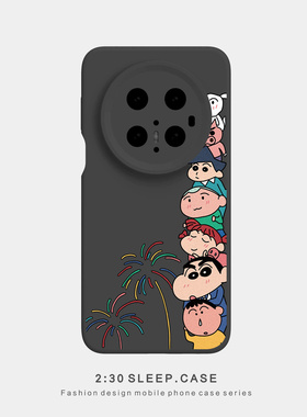 蜡笔小新适用OPPORENO15手机壳14pro黑色液态硅胶FINDX9精孔肤感vivox200全包软壳小米17promax华为Pura90pro
