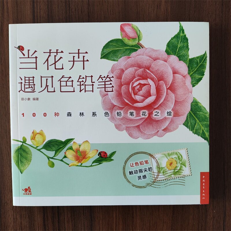 当花卉遇见色铅笔 菲小象 铅画色铅笔绘画入门铅笔素描画彩铅涂色绘画