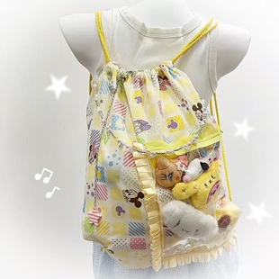 童趣卡通可爱黄色早古痛包双肩包包抽绳包无属性痛包