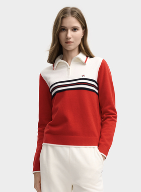 Fila/斐乐冬季新款女士户外时尚休闲运动舒适编织衫F11W548404B