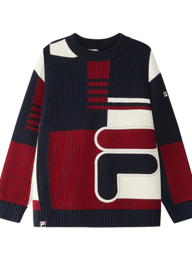 Fila/斐乐秋季新款男中大童户外时尚休闲经典生活毛衣K12B541401F