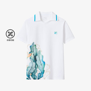 Fila/斐乐夏季新款男中大童时尚生活凉感短袖POLO衫K12B422124F