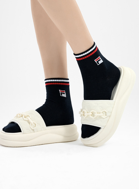 Fila/斐乐夏季新款SPONGE海豚鞋女子时尚休闲复古拖鞋F12W422501A