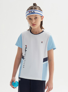 Fila/斐乐夏季新款女中大童户外网球运动系列短袖T恤K62B523103U