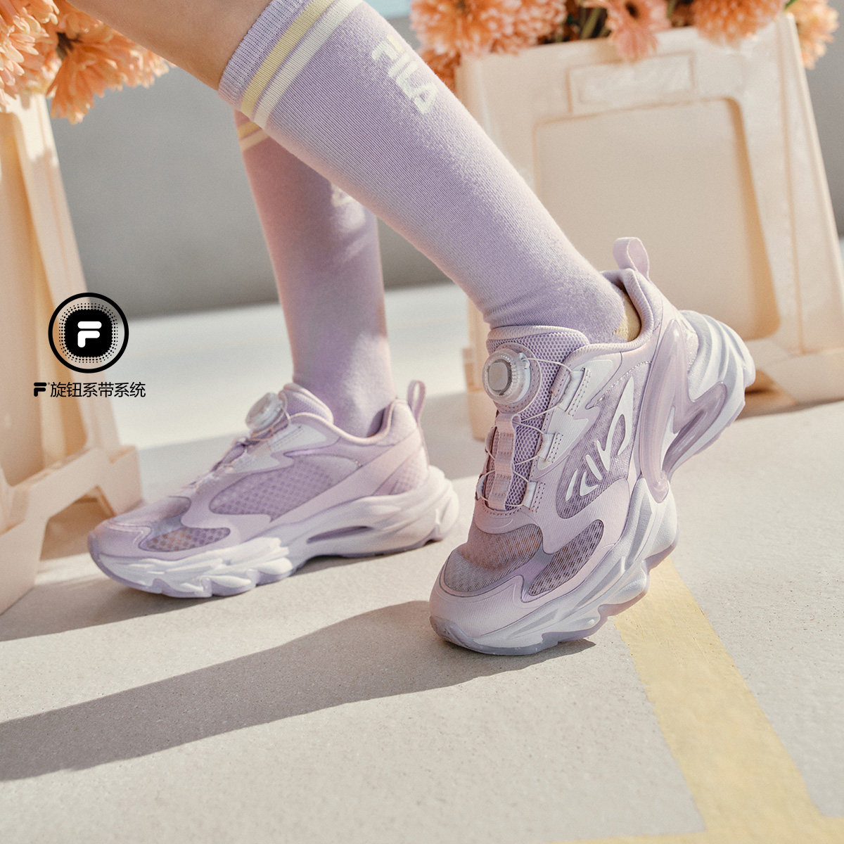 斐乐蜂鸟鞋女中大童儿童复古跑鞋