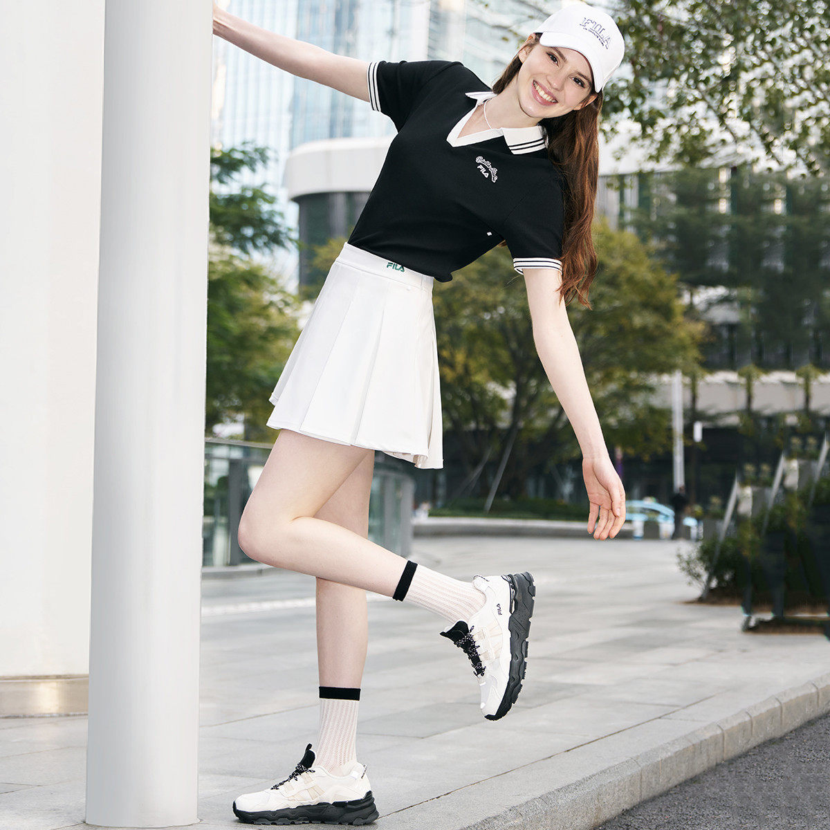 斐乐女子网球透气短袖POLO衫