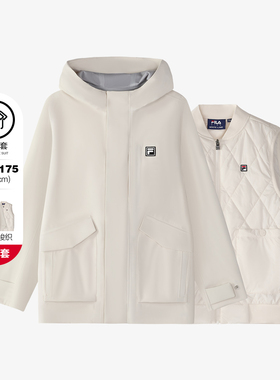 Fila/斐乐男中大童时尚生活防水透湿梭织棉服两件套K12B512906F