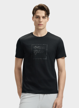 Fila/斐乐男针织短袖衫秋季新款休闲简约纯棉基础T恤F11M432108F