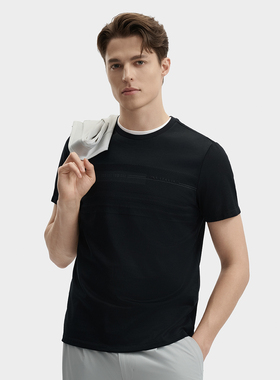 Fila/斐乐男子针织短袖衫时尚休闲简约纯棉运动T恤F11M432109F