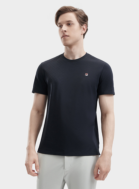Fila/斐乐男子针织短袖衫夏新款时尚简约休闲纯棉T恤F11M421119F