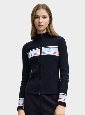 Fila/斐乐秋季新款女子户外时尚休闲运动舒适编织开衫F11W548407F