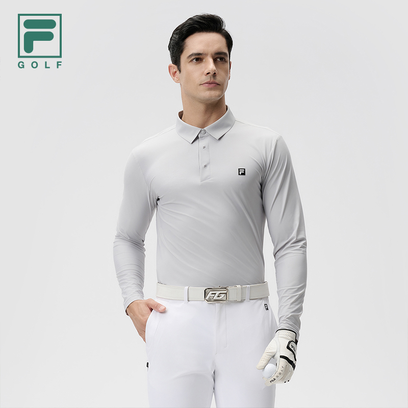斐乐男子菁英长袖POLO衫翻领T恤