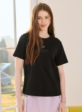 FILA/斐乐春季新款女士户外休闲运动T恤针织短袖衫T11W525101F