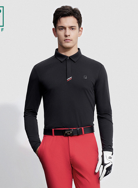 Fila/斐乐秋季新款男子户外时尚高尔夫菁英长袖POLO衫A11M345206F