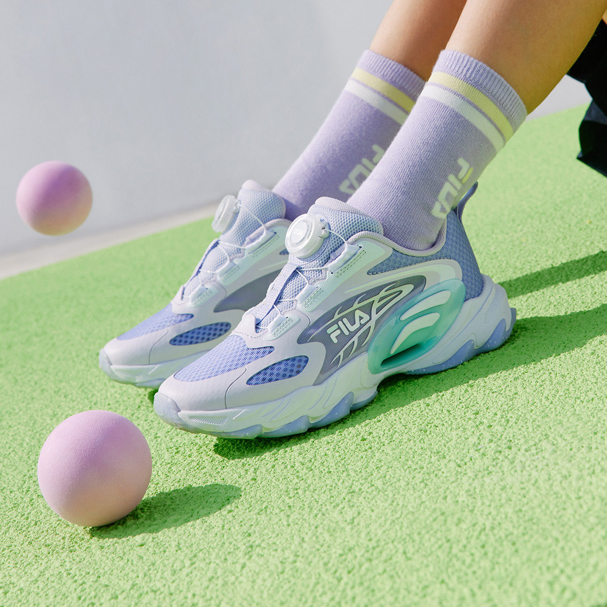 斐乐蜂鸟鞋女中大童儿童复古跑鞋