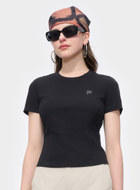 Fila/斐乐夏季新款女子户外时尚潮流运动紧身短袖T恤T11W523103F