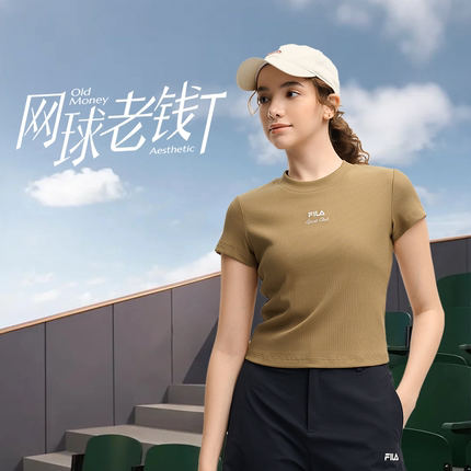 Fila/斐乐夏季新款网球老钱T女子户外时尚休闲短袖T恤F11W539103F